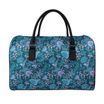Bohemian Denim Jeans Pattern Print Leather Duffle Bag