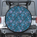 Bohemian Denim Jeans Pattern Print Leather Spare Tire Cover