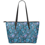 Bohemian Denim Jeans Pattern Print Leather Tote Bag