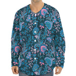 Bohemian Denim Jeans Pattern Print Long Sleeve Baseball Jersey