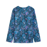 Bohemian Denim Jeans Pattern Print Long Sleeve Short Coat