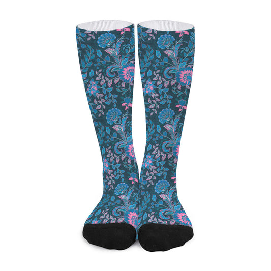 Bohemian Denim Jeans Pattern Print Long Socks