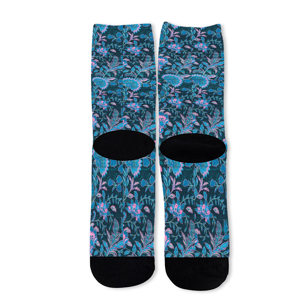 Bohemian Denim Jeans Pattern Print Long Socks