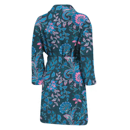Bohemian Denim Jeans Pattern Print Men's Bathrobe