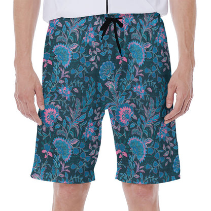 Bohemian Denim Jeans Pattern Print Men's Beach Shorts