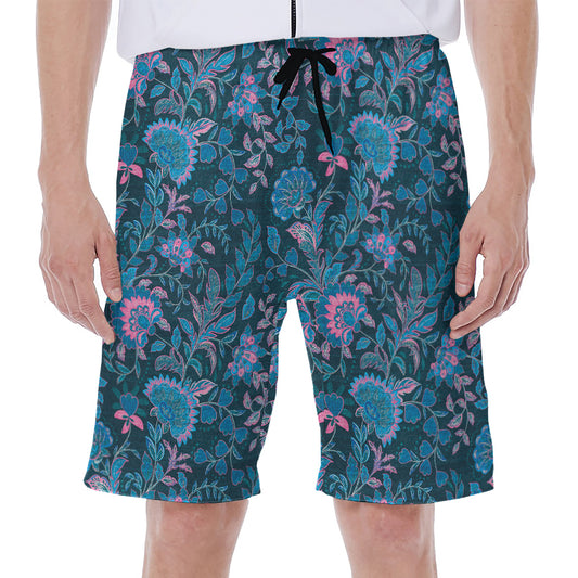 Bohemian Denim Jeans Pattern Print Men's Beach Shorts