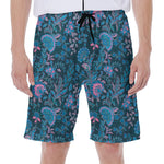 Bohemian Denim Jeans Pattern Print Men's Beach Shorts
