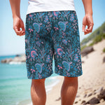 Bohemian Denim Jeans Pattern Print Men's Cargo Shorts