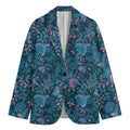 Bohemian Denim Jeans Pattern Print Men's Cotton Blazer