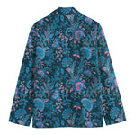 Bohemian Denim Jeans Pattern Print Men's Cotton Blazer