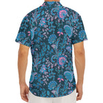 Bohemian Denim Jeans Pattern Print Men's Deep V-Neck Shirt