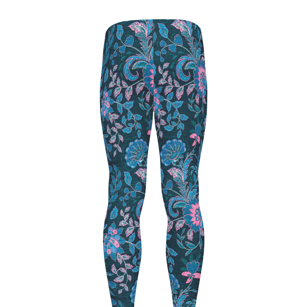 Bohemian Denim Jeans Pattern Print Men's leggings