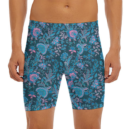 Bohemian Denim Jeans Pattern Print Men's Long Boxer Briefs