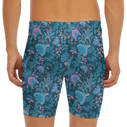 Bohemian Denim Jeans Pattern Print Men's Long Boxer Briefs