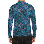 Bohemian Denim Jeans Pattern Print Men's Long Sleeve Rash Guard