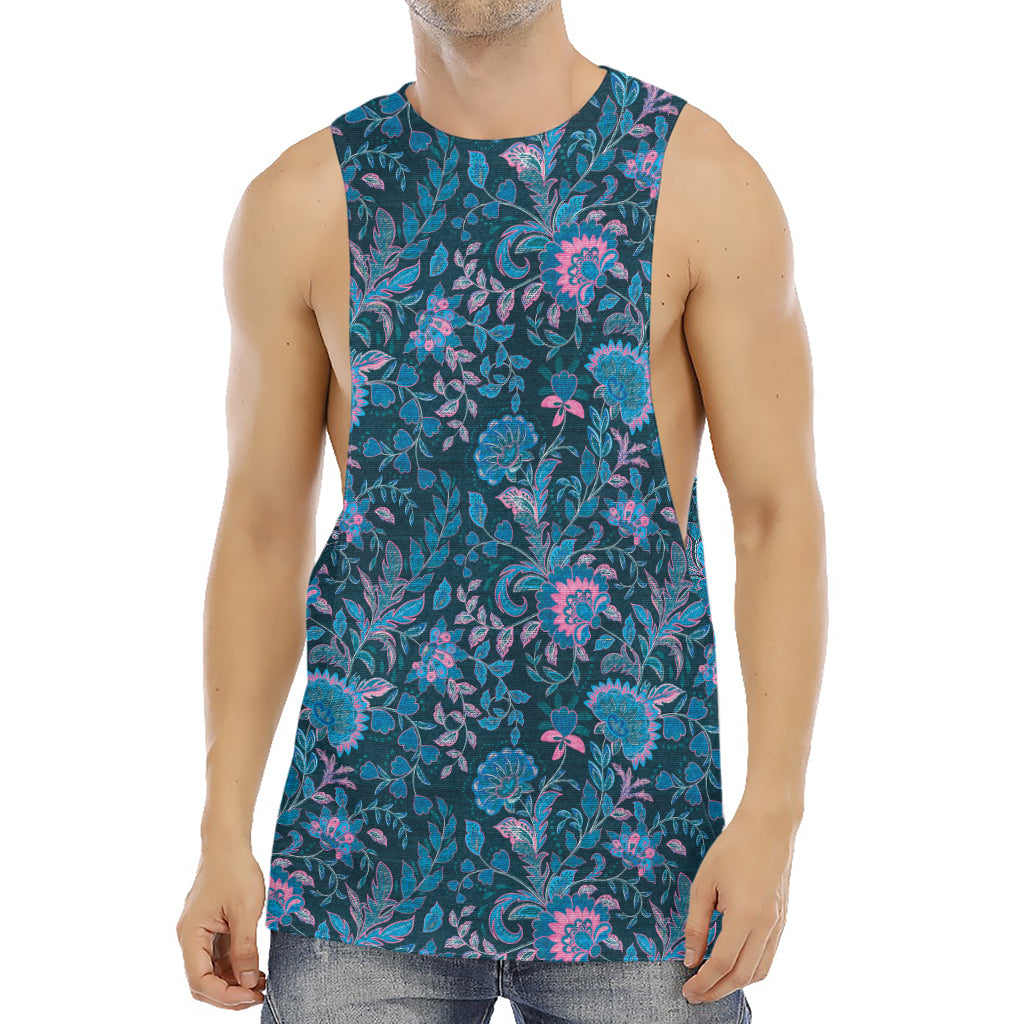 Bohemian Denim Jeans Pattern Print Men's Muscle Tank Top