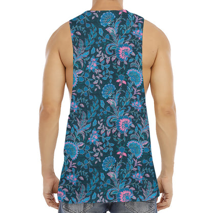 Bohemian Denim Jeans Pattern Print Men's Muscle Tank Top