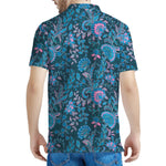 Bohemian Denim Jeans Pattern Print Men's Polo Shirt