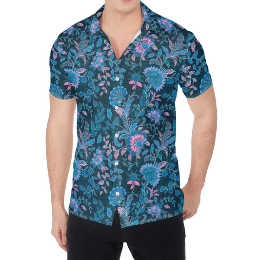 Bohemian Denim Jeans Pattern Print Men's Shirt