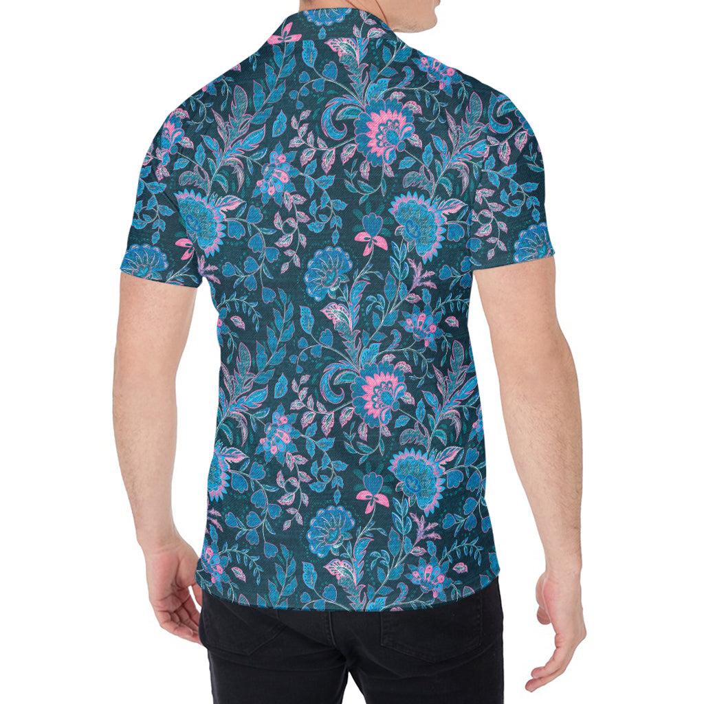 Bohemian Denim Jeans Pattern Print Men's Shirt