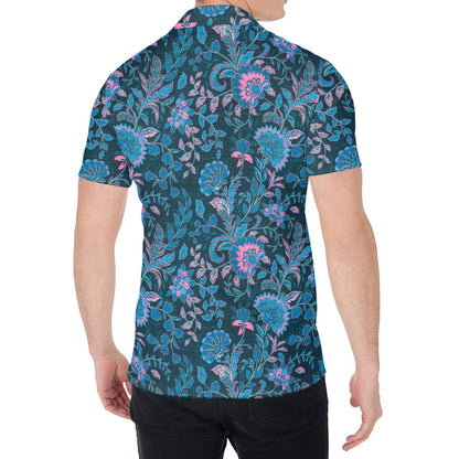 Bohemian Denim Jeans Pattern Print Men's Shirt