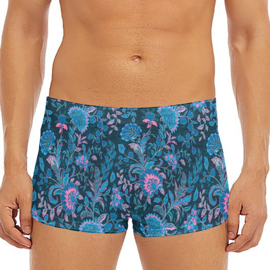 Bohemian Denim Jeans Pattern Print Men's Short Boxer Briefs
