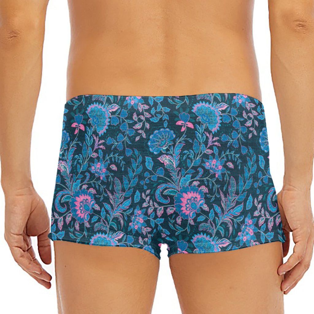 Bohemian Denim Jeans Pattern Print Men's Short Boxer Briefs