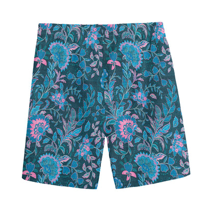 Bohemian Denim Jeans Pattern Print Men's Sports Shorts