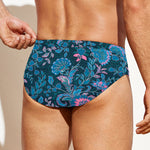 Bohemian Denim Jeans Pattern Print Men's Swim Briefs