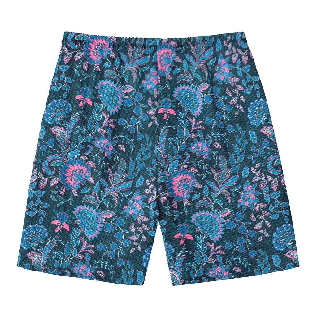 Bohemian Denim Jeans Pattern Print Men's Swim Trunks