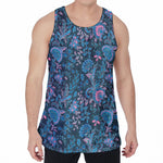 Bohemian Denim Jeans Pattern Print Men's Velvet Tank Top