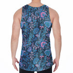 Bohemian Denim Jeans Pattern Print Men's Velvet Tank Top
