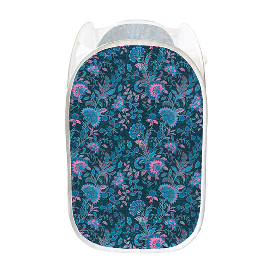 Bohemian Denim Jeans Pattern Print Mesh Laundry Hamper