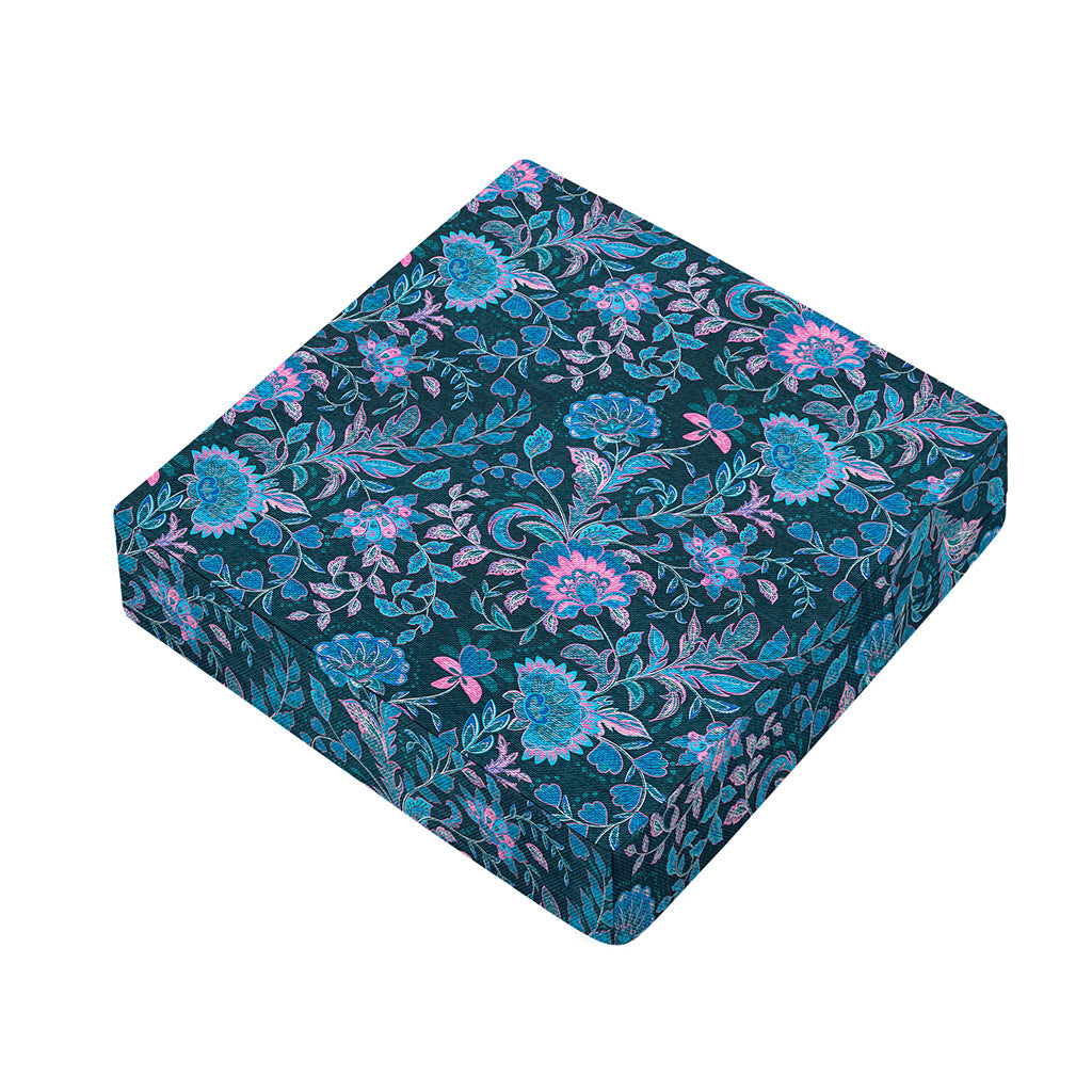 Bohemian Denim Jeans Pattern Print Outdoor Seat Cushion Cover