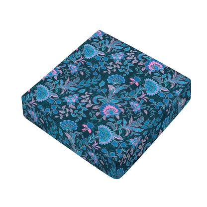 Bohemian Denim Jeans Pattern Print Outdoor Seat Cushion Cover