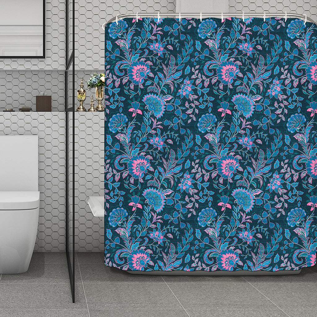 Bohemian Denim Jeans Pattern Print Polyester Shower Curtain