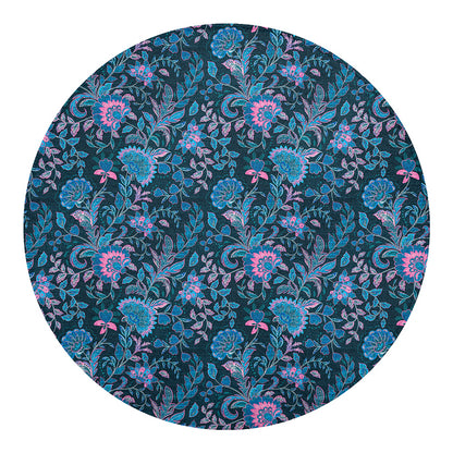Bohemian Denim Jeans Pattern Print Round Blanket