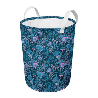 Bohemian Denim Jeans Pattern Print Round Laundry Basket