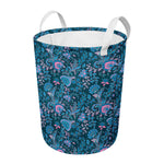 Bohemian Denim Jeans Pattern Print Round Laundry Basket