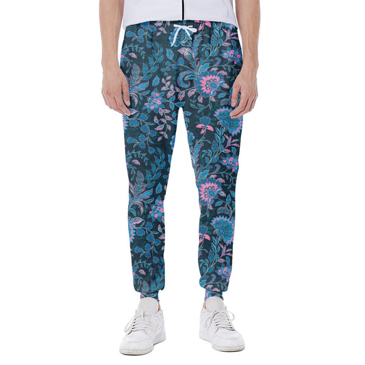 Bohemian Denim Jeans Pattern Print Scuba Joggers