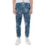 Bohemian Denim Jeans Pattern Print Scuba Joggers
