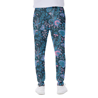 Bohemian Denim Jeans Pattern Print Scuba Joggers