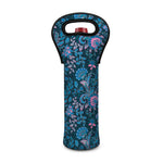 Bohemian Denim Jeans Pattern Print Single Neoprene Wine Tote