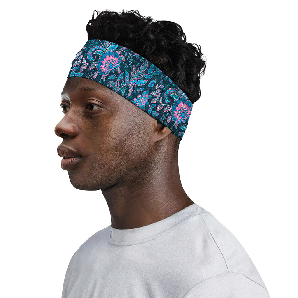 Bohemian Denim Jeans Pattern Print Sports Headband