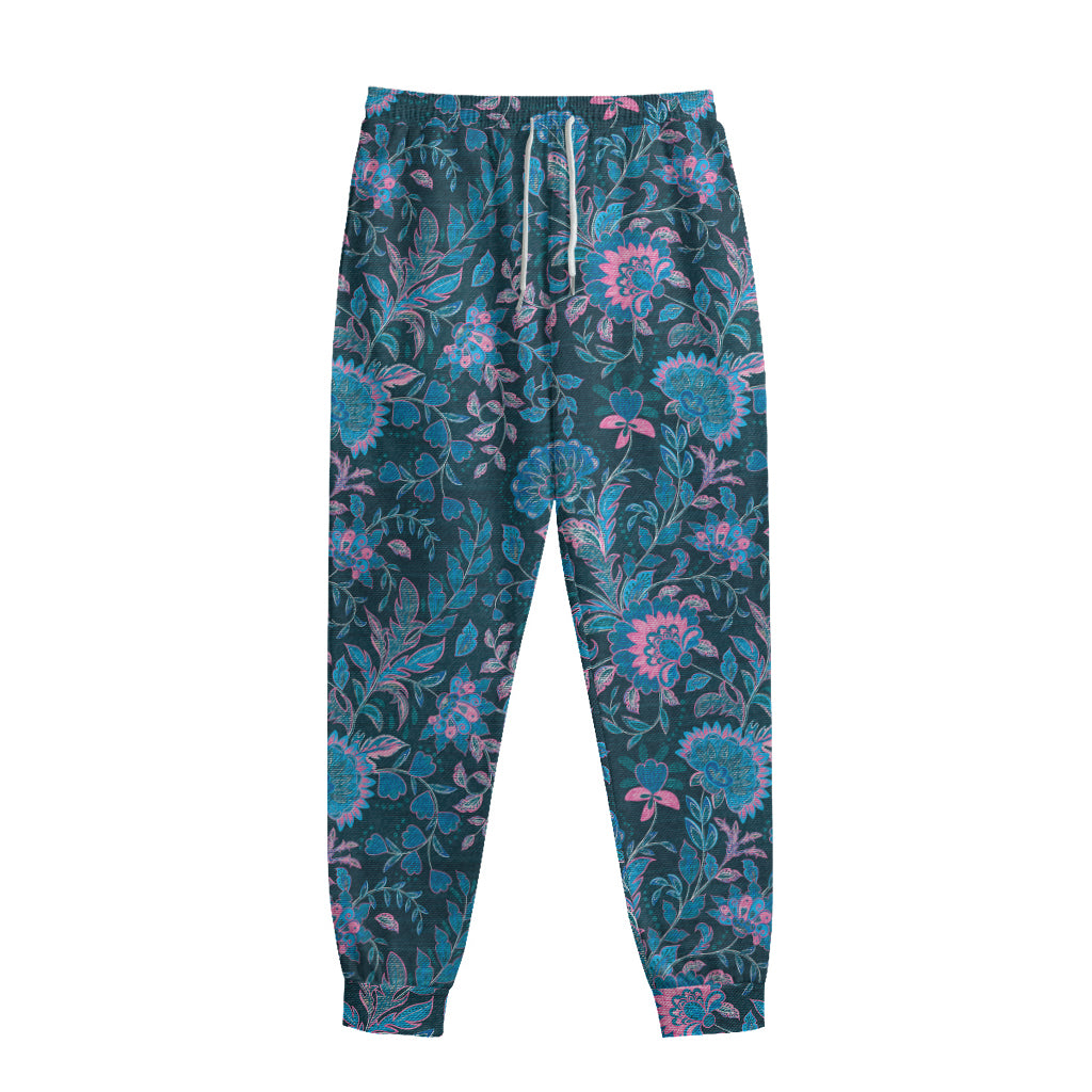 Bohemian Denim Jeans Pattern Print Sweatpants