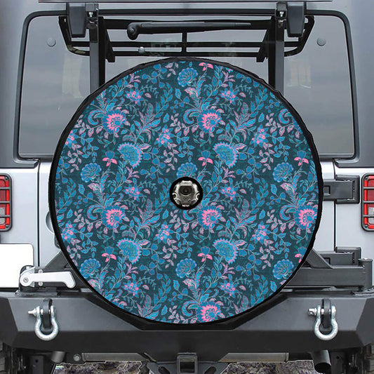 Bohemian Denim Jeans Pattern Print Tire Cover With Camera Hole