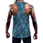 Bohemian Denim Jeans Pattern Print Training Tank Top