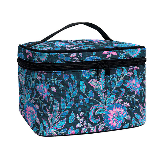 Bohemian Denim Jeans Pattern Print Travel Makeup Bag