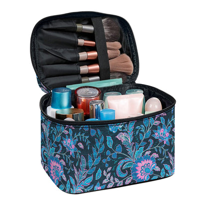 Bohemian Denim Jeans Pattern Print Travel Makeup Bag