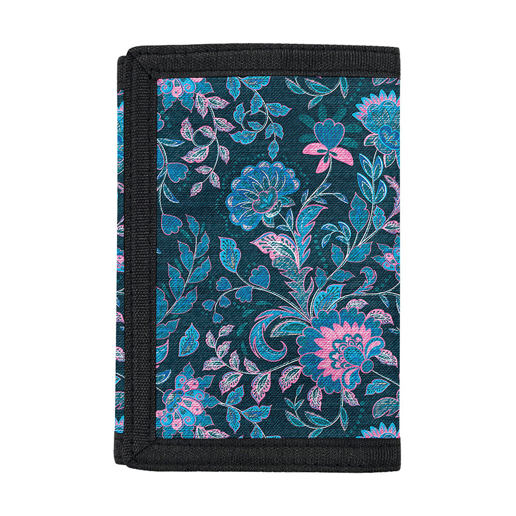 Bohemian Denim Jeans Pattern Print Trifold Wallet